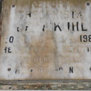 LEHMKUHL Ketura Theophista 1911-1982