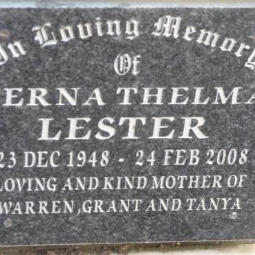 LESTER Verna Thelma 1948-2008