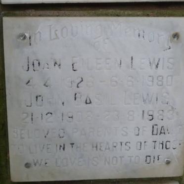 LEWIS John Basil 1908-1983 &amp; Joan Eileen 1926-1980