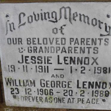 LENNOX William George 1906-1988 &amp; Jessie 1911-1981