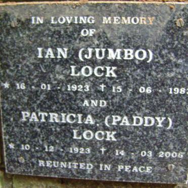 LOCK Ian 1923-1983 &amp; Patricia 1923-2006