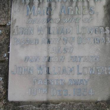 LOWERS John William 1954 &amp; Mary Agnes 1943