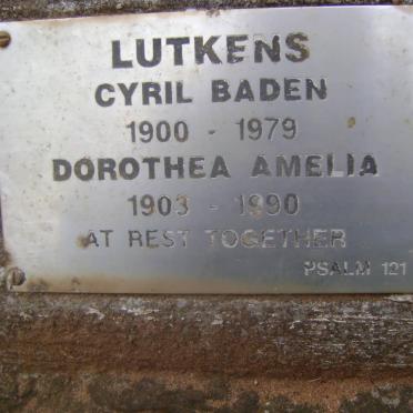 LUTKENS Cyril Baden 1900-1979 &amp; Dorothea Amelia 1903-1990