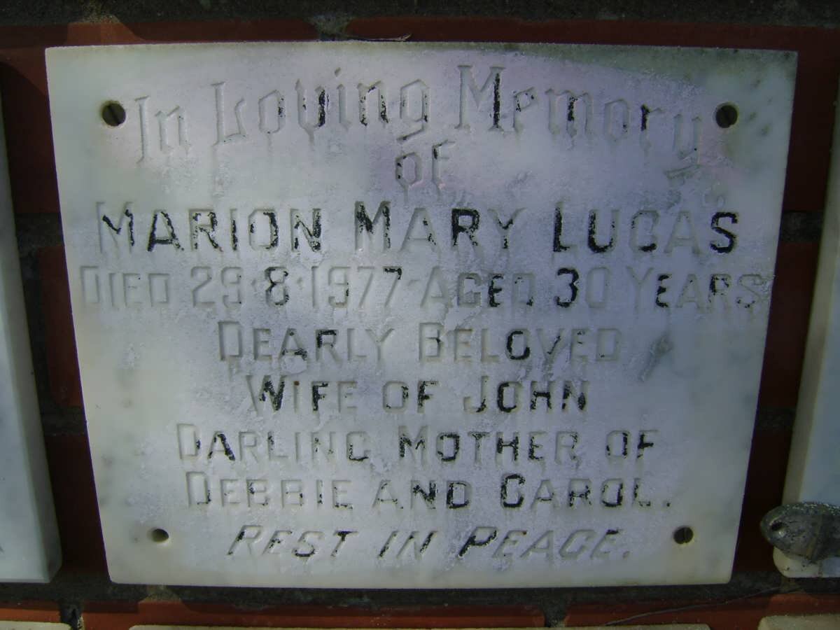 LUCAS Marion Mary -1977