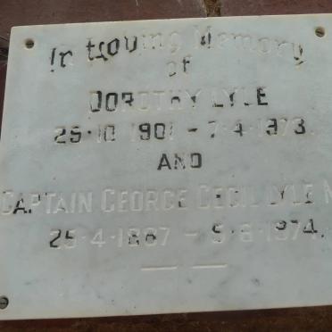 LYLE George Cecil 1887-1974 &amp; Dorothy 1901-1973