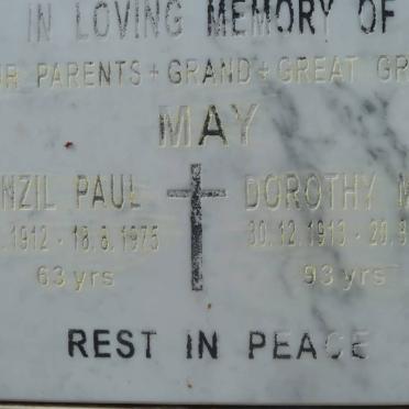 MAY Denzil Paul 1912-1975 &amp; Dorothy Mary 1913-2007