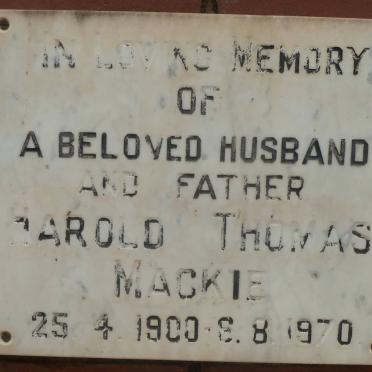 MACKIE Harold Thomas 1900-1970