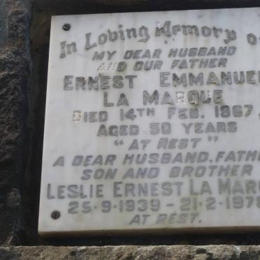 MARQUE Ernest Emmanuel, la -1967 :: LA MARQUE Leslie Ernest 1939-1978