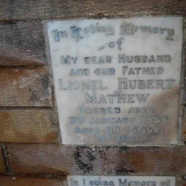 MATHEW Lionel Hubert -1950