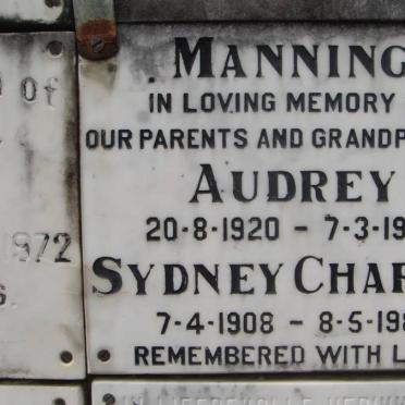 MANNING Sydney Charles 1908-1989 &amp; Audrey 1920-1972