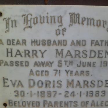 MARSDEN Harry -1969 &amp; Eva Doris 1897-1983