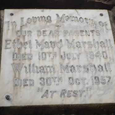 MARSHALL William -1957 &amp; Ethel Maud -1940
