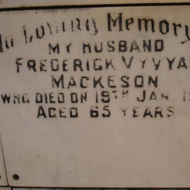 MACKESON Frederick Vyvyan -1971