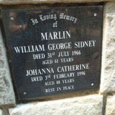 MARLIN William George Sidney -1966 &amp; Johanna Catherine -1996
