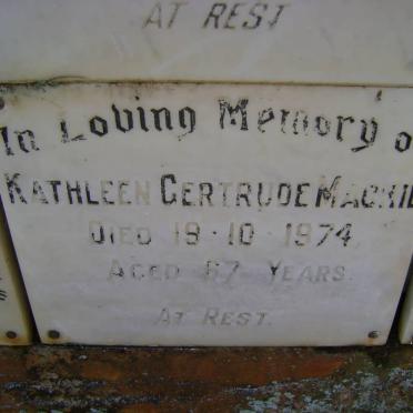 MACKIE Kathleen Gertrude -1974