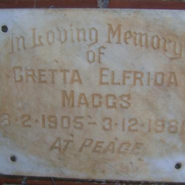 MAGGS Gretta Elfrida 1905-1980