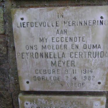 MEYER Petronella Gertruida 1914-1982