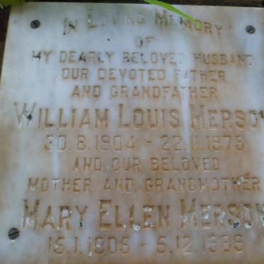 MERSON William Louis 1904-1978 &amp; Mary Ellen 1905-1989