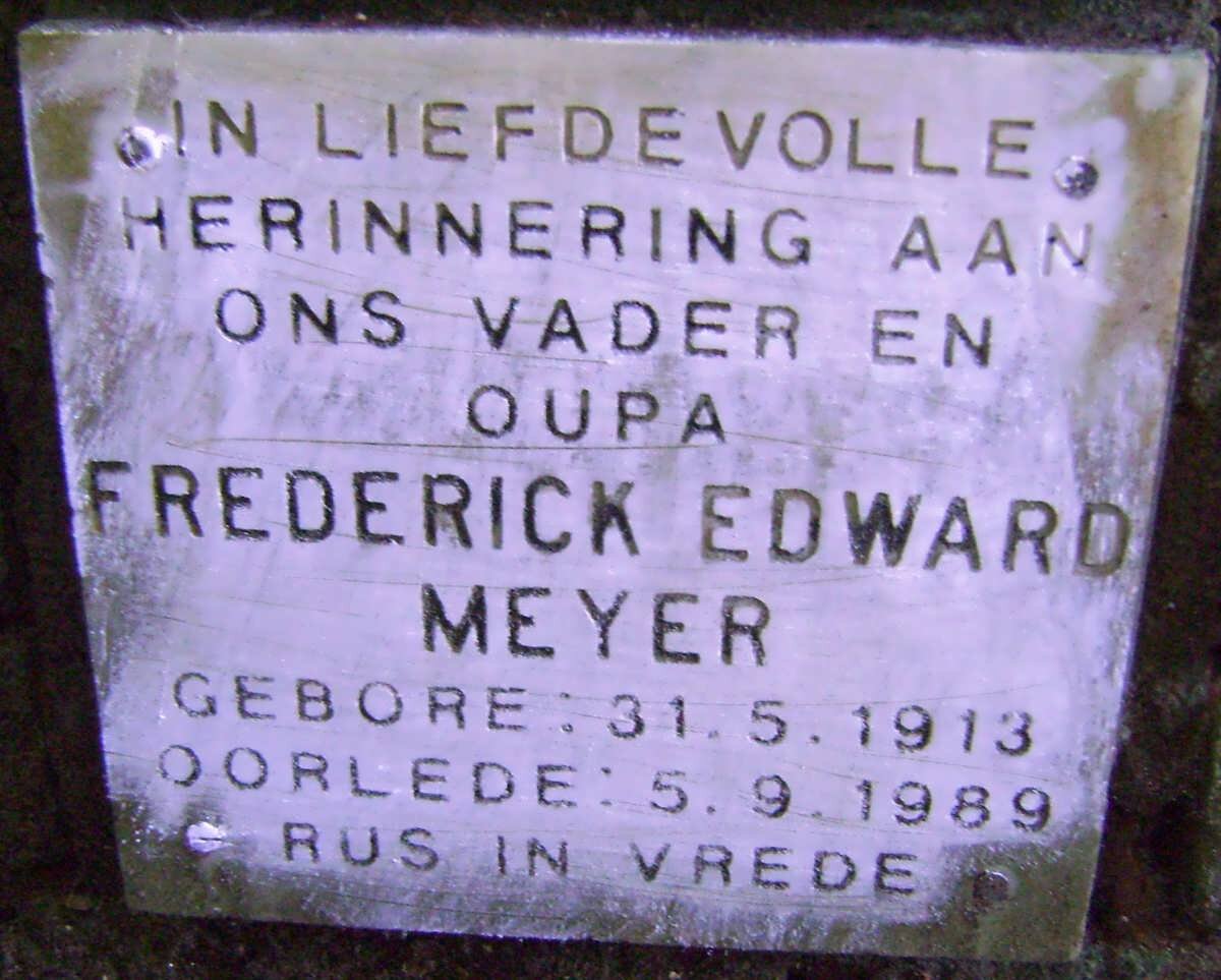 MEYER Frederick Edward 1913-1989