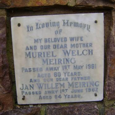 MEIRING Jan Willem -1962 &amp; Muriel Welch -1961
