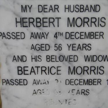 MORRIS Herbert -1954 &amp; Beatrice -1997