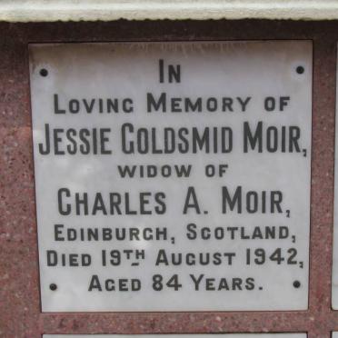 MOIR Jessie Goldsmid -1942
