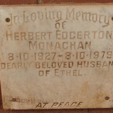 MONAGHAN Herbert Edgerton 1927-1979