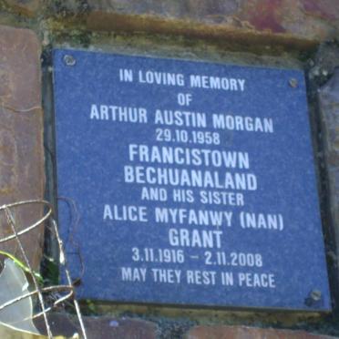 MORGAN Arthur Austin -1958 :: GRANT Alice Myfanwy 1916-2008