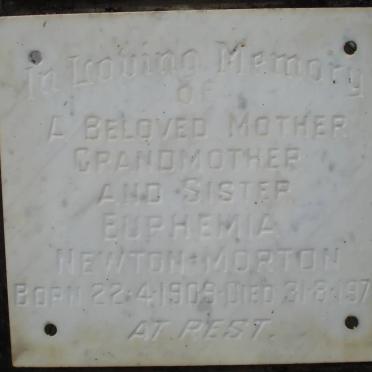 MORTON Euphemia, NEWTON 1909-1976