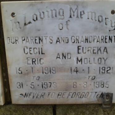 MOLLOY Cecil Eric 1919-1978 &amp; Eureka 1921-1985