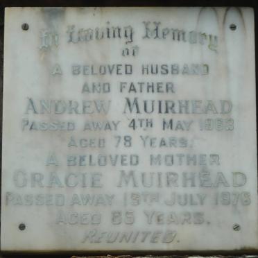 MUIRHEAD Andrew -1963 &amp; Gracie -1976