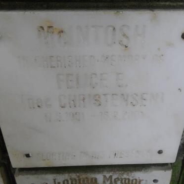McINTOSH Felice E. nee CHRISTENSEN 1931-2001