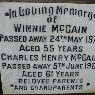 McCAIN Charles Henry -1981 &amp; Winnie -1976
