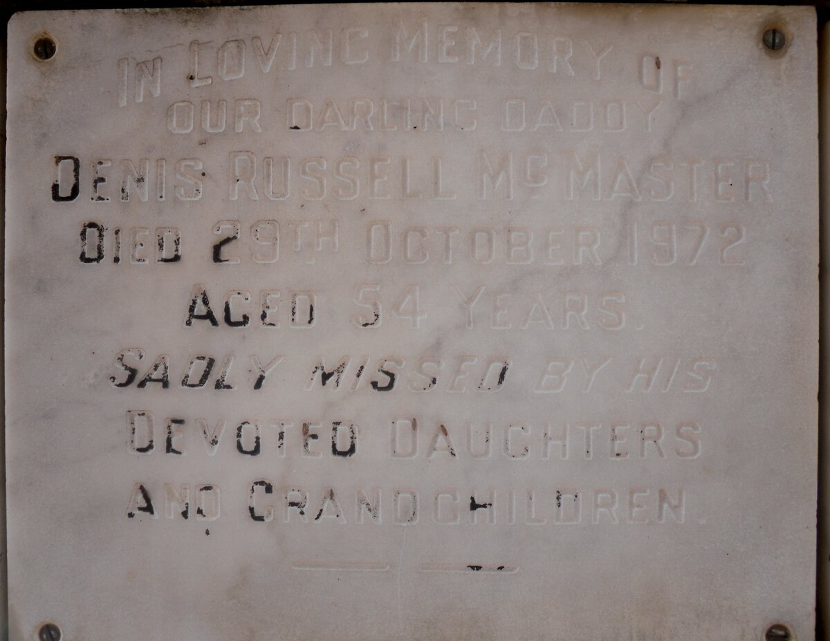 McMASTER Denis Russell -1972