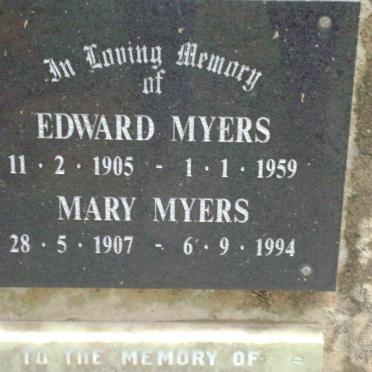 MYERS Edward 1905-1959 &amp; Mary 1907-1994