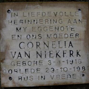 NIEKERK Cornelia, van 1918-1981