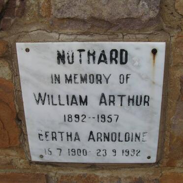 NOTHARD William Arthur 1892-1957 &amp; Bertha Arnoldina 1900-1992
