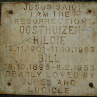 OOSTHUIZEN Bill 1896-1953 &amp; Hildie 1901-1982