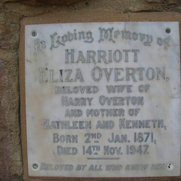 OVERTON Harriott Eliza 1871-1947