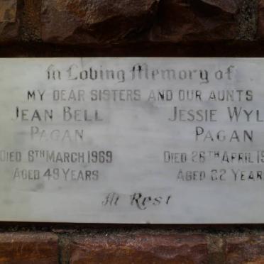 PAGAN Jean Bell -1969 :: PAGAN Jessie Wylie -1988