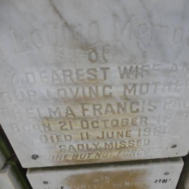 PAUL Thelma Francis 1919-1980