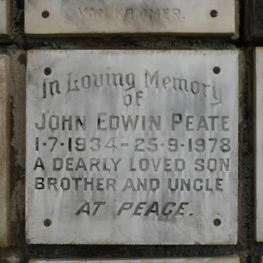 PEATE John Edwin 1934-1978