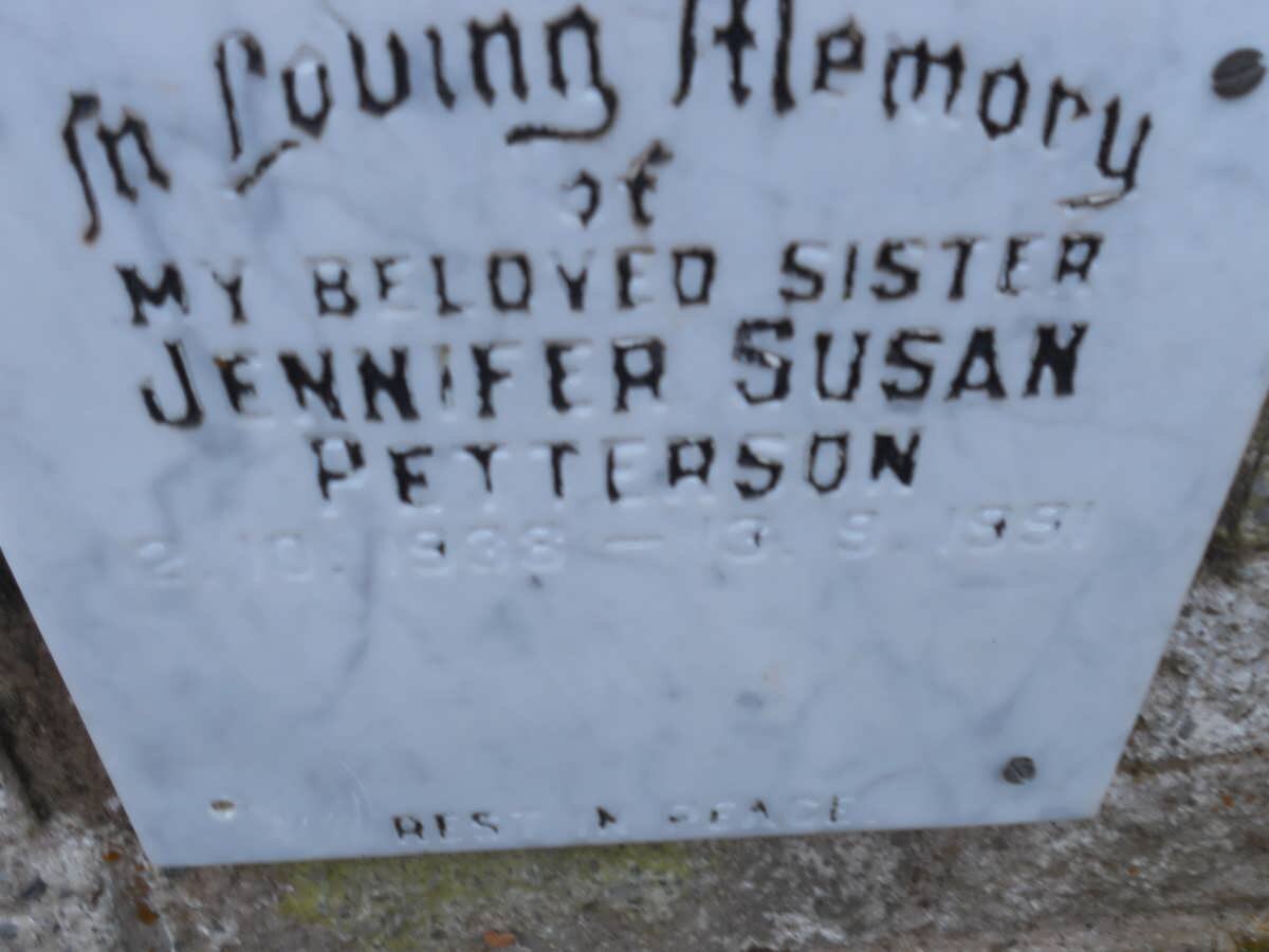 PETTERSON Jennifer Susan 1933-1991
