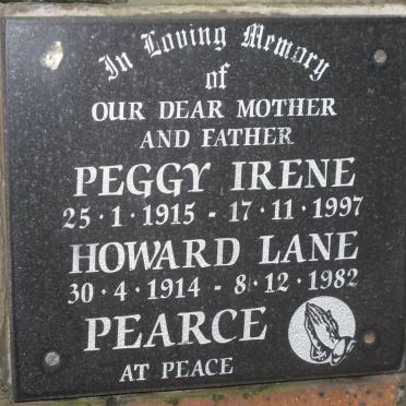 PEARCE Howard Lane 1914-1982 &amp; Peggy Irene 1915-1997
