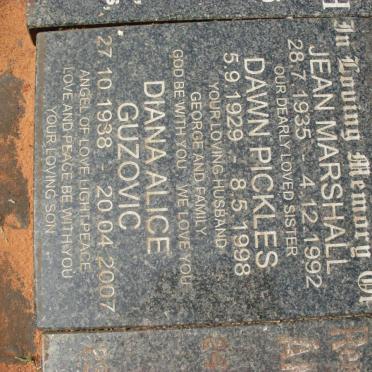 PICKLES Dawn 1929-1998 :: MARSHALL Jean 1935-1992 :: GUZOVIC Diana Alice 1938-2007