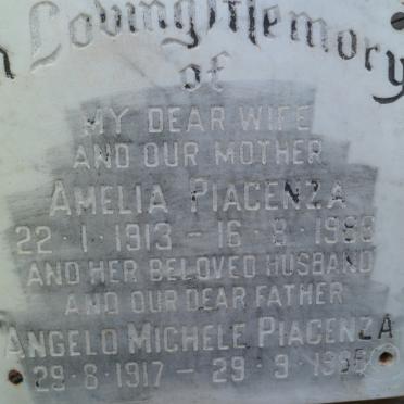 PIACENZA Angelo Michele 1917-1986 &amp; Amelia 1913-1986