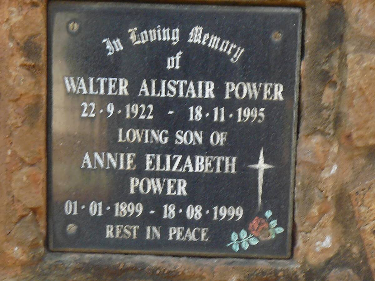 POWER Walter Alistair 1922-1995 :: POWER Annie Elizabeth 1899-1999