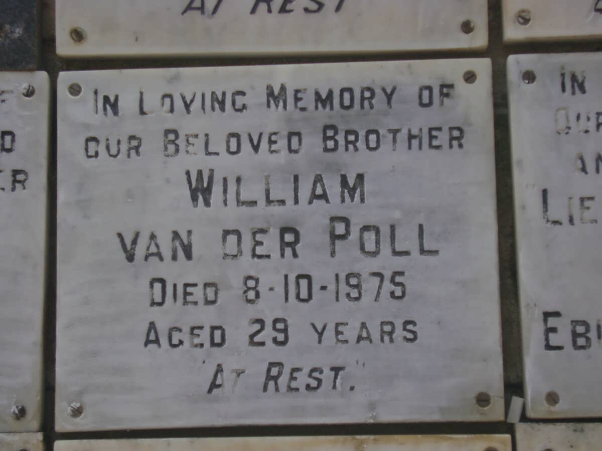 POLL William, van der -1975