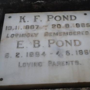 POND E.B. 1884-1968 &amp; K.F. 1887-1965