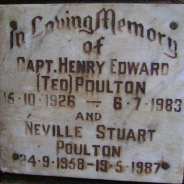 POULTON Henry Edward 1926-1983 :: POULTON  Neville Stuart 1958-1987